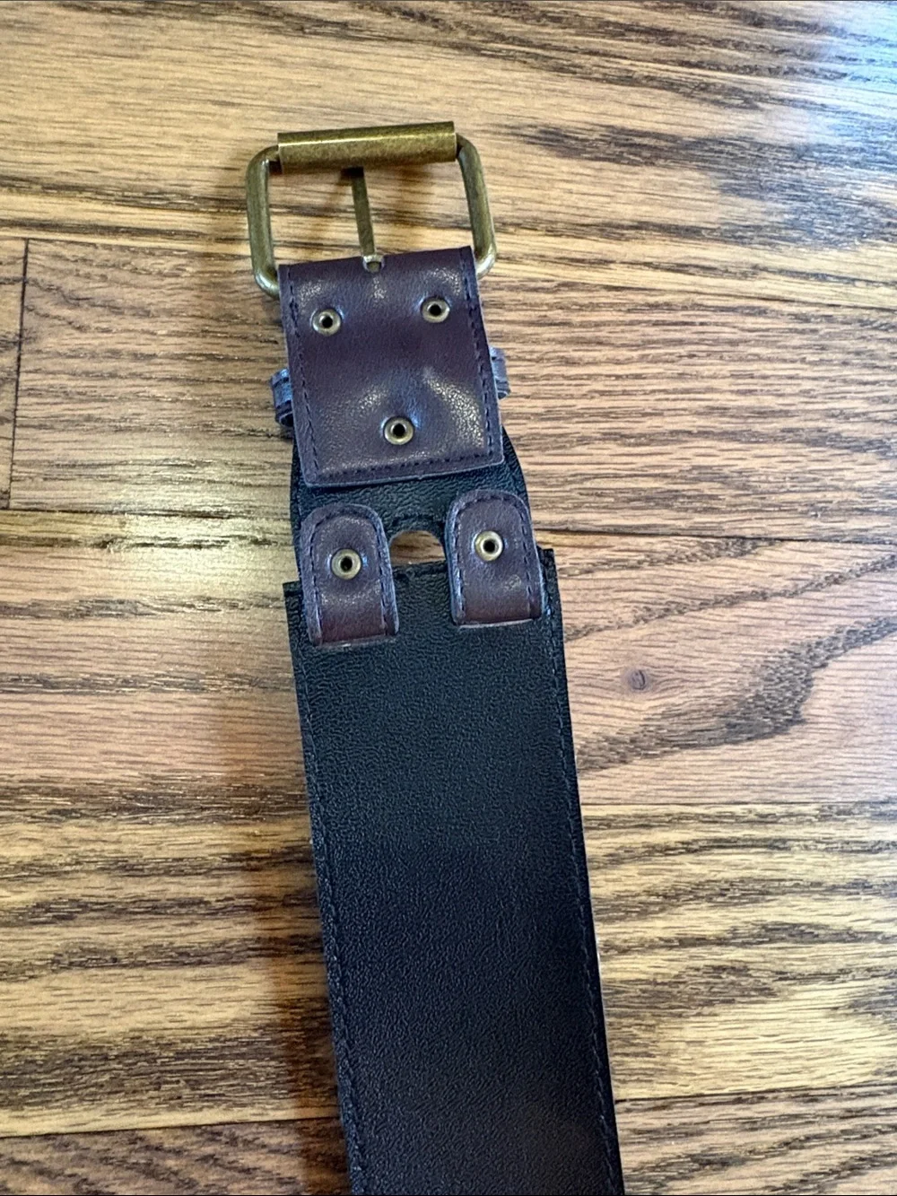 Boho brown  woven manmade material festival wide  belt